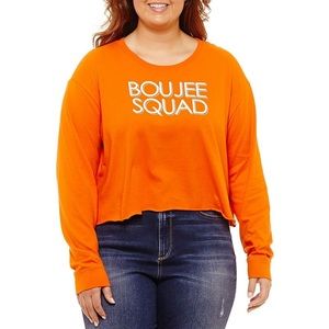 Orange Long Sleeved Crop Top